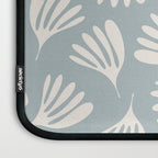Wispy Leaves Contemporary Abstract Pattern in Light Blue-Gray and Cream Laptop Sleeve Gallery Image 3