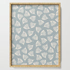 Wispy Leaves Contemporary Abstract Pattern in Light Blue-Gray and Cream Serving Tray Gallery Image 1