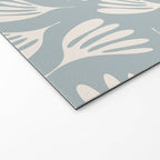 Wispy Leaves Contemporary Abstract Pattern in Light Blue-Gray and Cream Welcome Mat Gallery Image 2