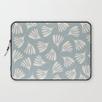 Wispy Leaves Contemporary Abstract Pattern in Light Blue-Gray and Cream Laptop Sleeve Gallery Image 1