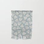 Wispy Leaves Contemporary Abstract Pattern in Light Blue-Gray and Cream Wall Hanging Gallery Image 1
