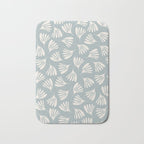 Wispy Leaves Contemporary Abstract Pattern in Light Blue-Gray and Cream Bath Mat Gallery Image 1