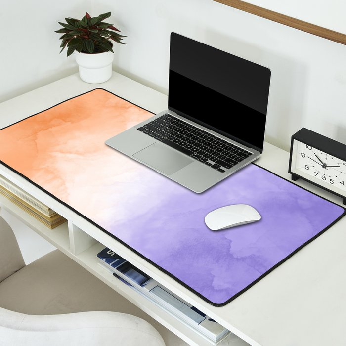 Tie dye lilac peach A Desk Mat Gallery Image 2
