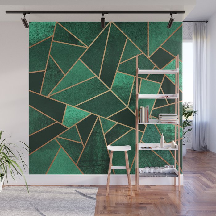 Emerald and Copper Wall Mural Gallery Image 1