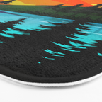 Colorful sunset near the peaceful forest lake Bath Mat Gallery Image 3