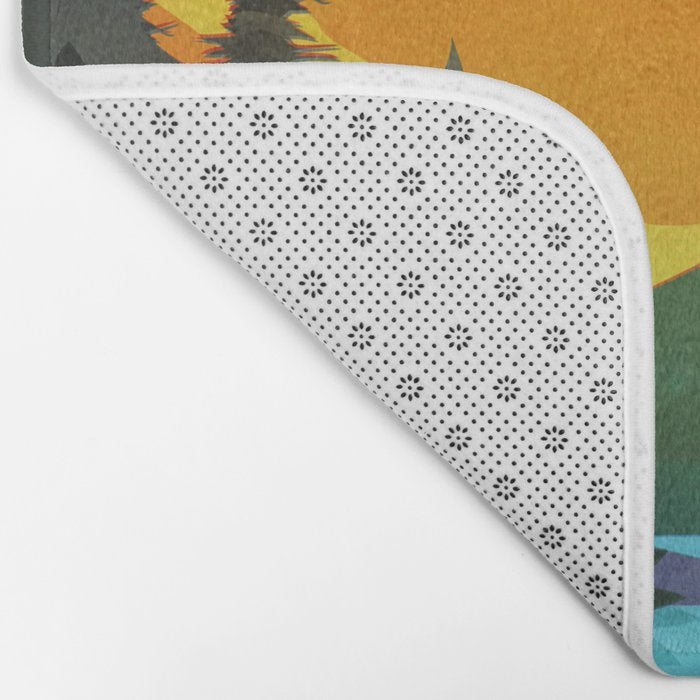 Colorful sunset near the peaceful forest lake Bath Mat Gallery Image 2
