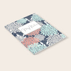 Floral Prints and Leaves, Navy, Aqua Coral and Gray Notebook Gallery Image 2