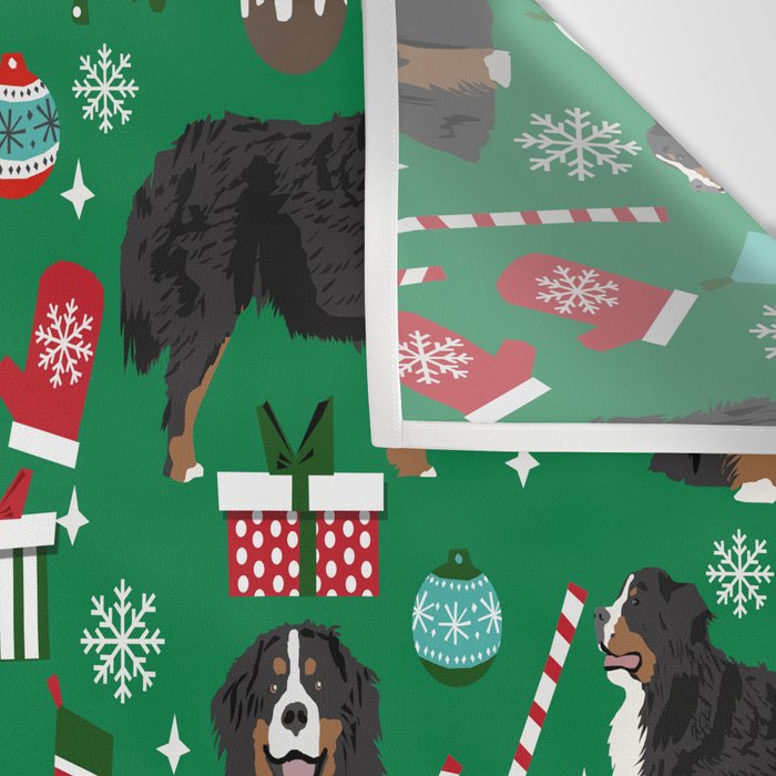 Bernese Mountain Dog christmas dog breed gifts mittens stockings presents candy canes Wall Tapestry Gallery Image 3