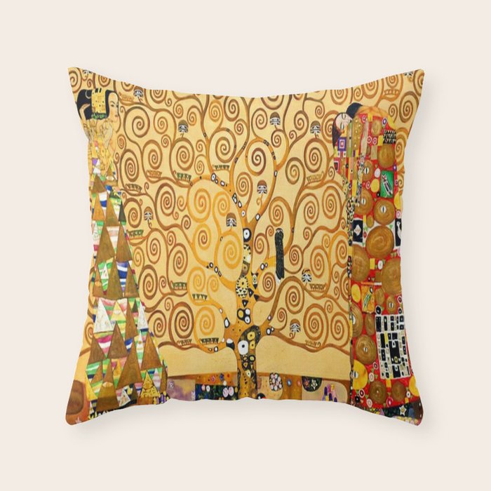 Gustav Klimt The Tree of Life Throw Pillow Gallery Image 6