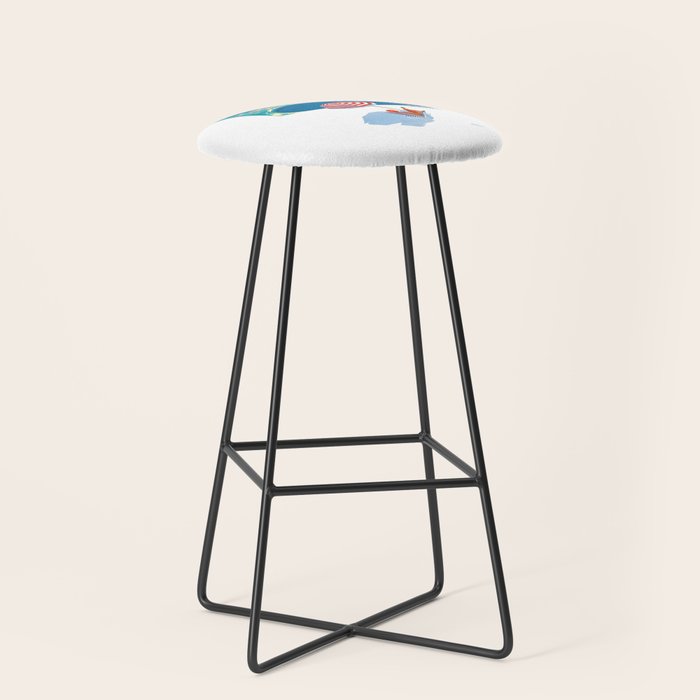 1954 FRENCH RIVIERA Travel Poster Stool Gallery Image 1