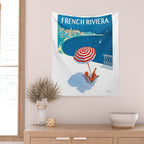 1954 FRENCH RIVIERA Travel Poster Wall Tapestry Gallery Image 2