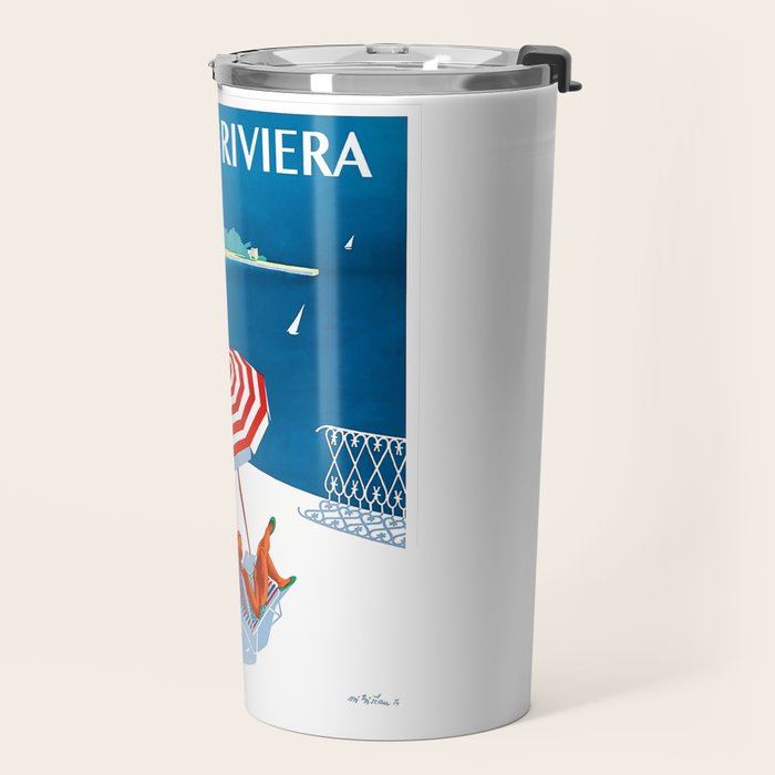 1954 FRENCH RIVIERA Travel Poster Travel Mug Gallery Image 2