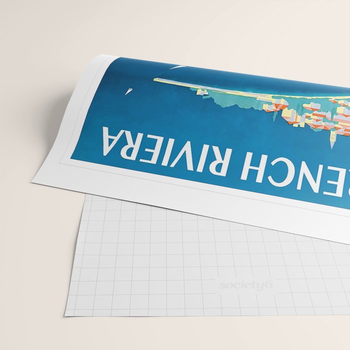 1954 FRENCH RIVIERA Travel Poster Wrapping Paper Gallery Image 2