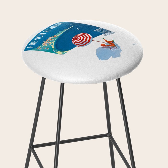 1954 FRENCH RIVIERA Travel Poster Stool Gallery Image 2