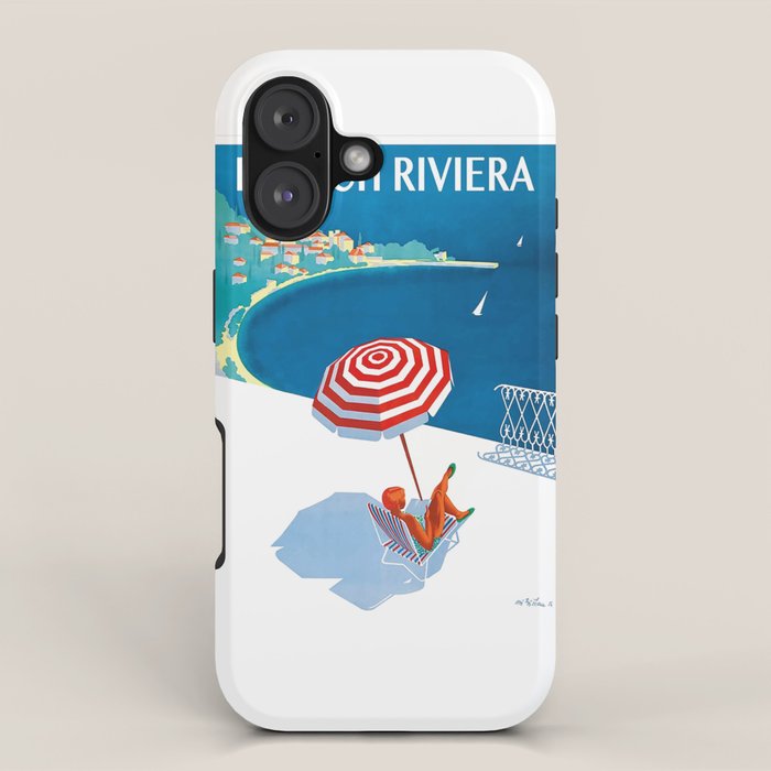 1954 FRENCH RIVIERA Travel Poster iPhone Case Gallery Image 1