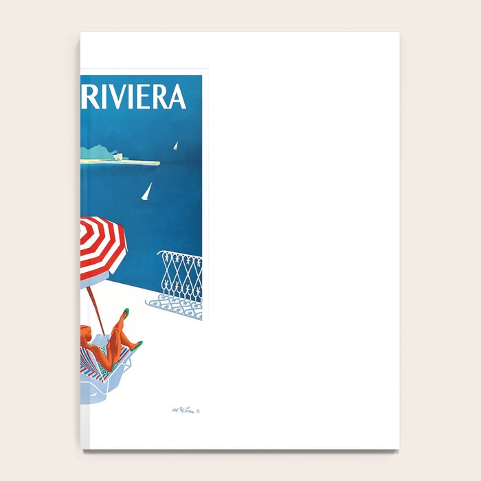 1954 FRENCH RIVIERA Travel Poster Notebook Gallery Image 4