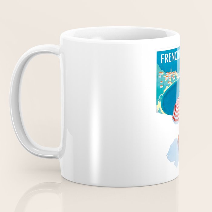 1954 FRENCH RIVIERA Travel Poster Coffee Mug Gallery Image 3
