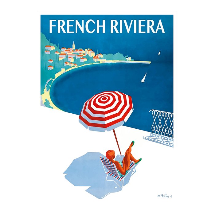 1954 FRENCH RIVIERA Travel Poster Coffee Mug Gallery Image 2