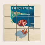 1954 FRENCH RIVIERA Travel Poster Wood Wall Art Gallery Image 1