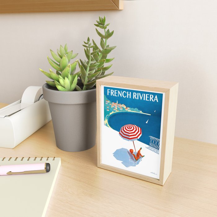 1954 FRENCH RIVIERA Travel Poster Mini Art Print Gallery Image 2