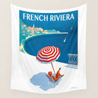1954 FRENCH RIVIERA Travel Poster Wall Tapestry Gallery Image 4
