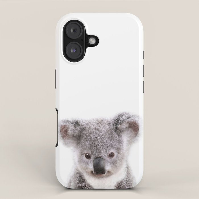 Baby Koala, Art for Kids, Nursery Art, Baby Animals Art Print By Synplus iPhone Case Gallery Image 1