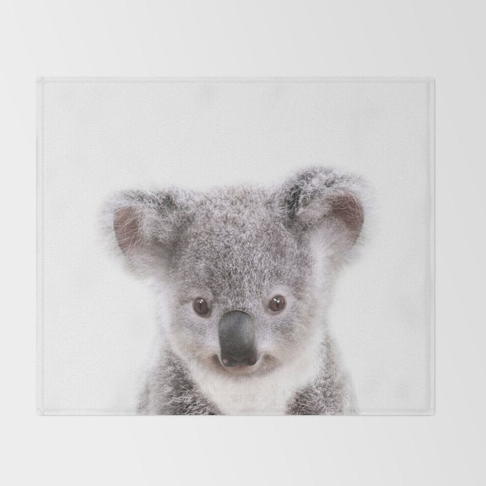 Baby Koala, Art for Kids, Nursery Art, Baby Animals Art Print By Synplus Throw Blanket Gallery Image 2
