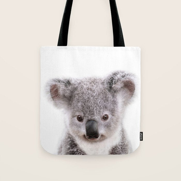 Baby Koala, Art for Kids, Nursery Art, Baby Animals Art Print By Synplus Tote Bag Gallery Image 1