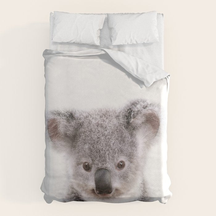Baby Koala, Art for Kids, Nursery Art, Baby Animals Art Print By Synplus Duvet Cover Gallery Image 6