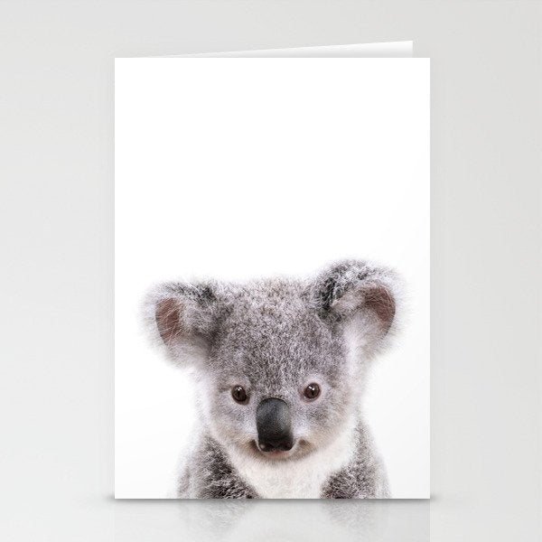 Baby Koala, Art for Kids, Nursery Art, Baby Animals Art Print By Synplus Stationery Card Gallery Image 1