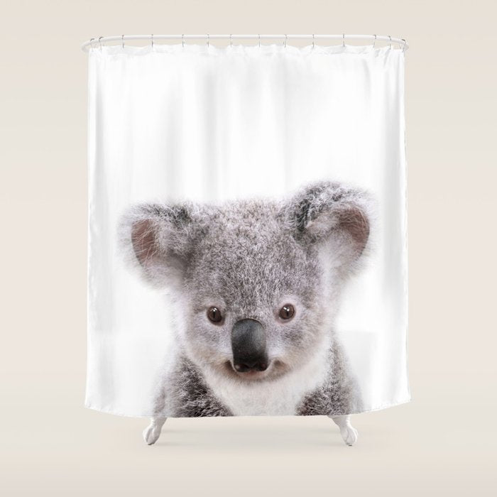 Baby Koala, Art for Kids, Nursery Art, Baby Animals Art Print By Synplus Shower Curtain Gallery Image 1