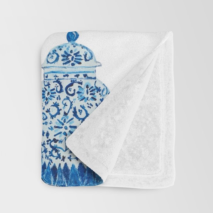 Blue and White Ginger Jars  Throw Blanket Gallery Image 3