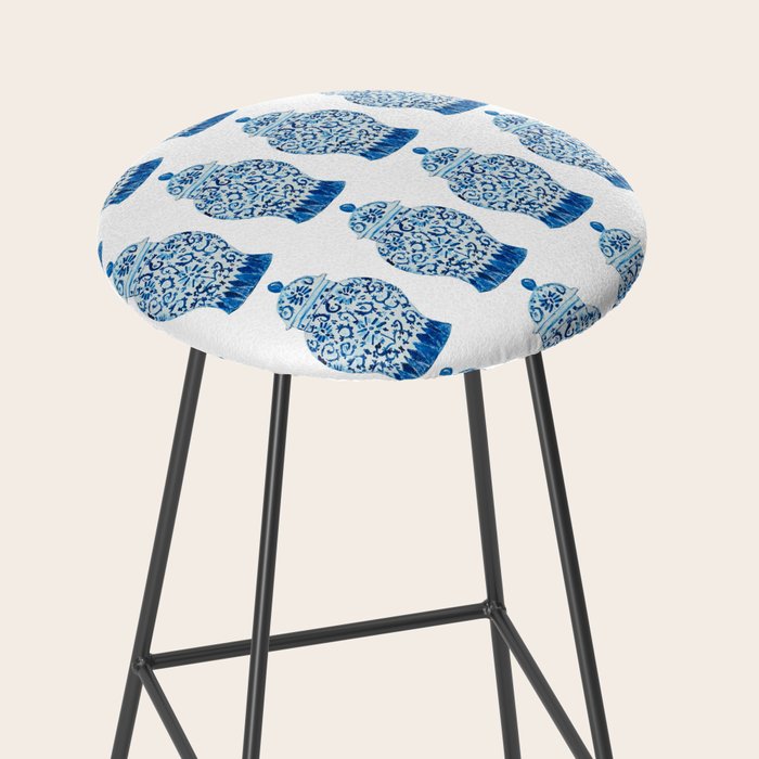 Blue and White Ginger Jars  Stool Gallery Image 2