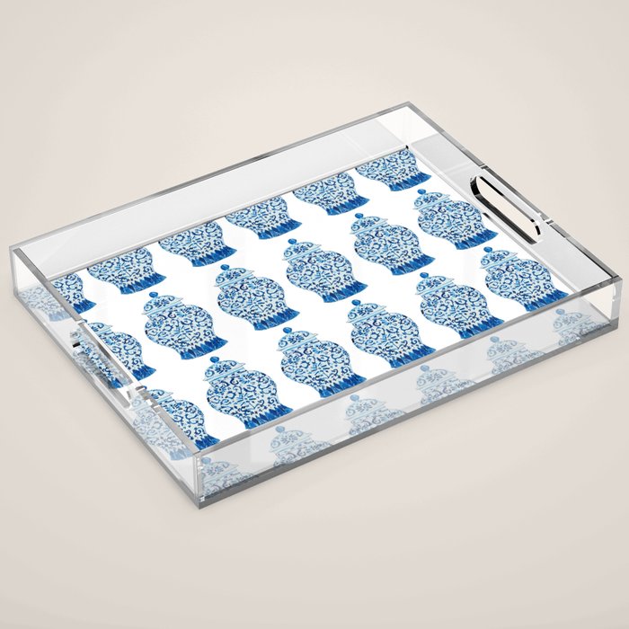Blue and White Ginger Jars  Acrylic Tray Gallery Image 1