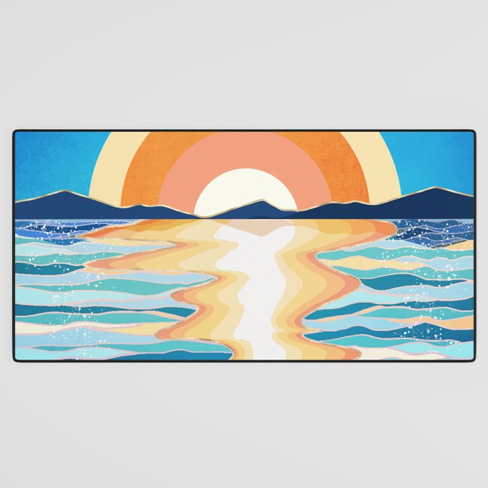 Retro Ocean Sun Desk Mat Gallery Image 3