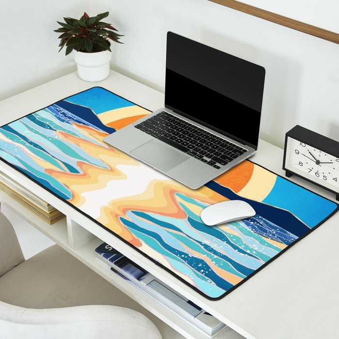 Retro Ocean Sun Desk Mat Gallery Image 2