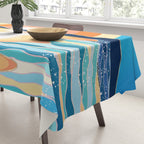 Retro Ocean Sun Tablecloth Gallery Image 3