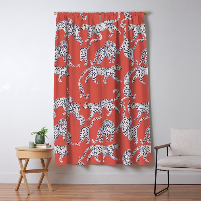 Fashionable white leopards  Window Curtain Gallery Image 1