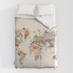 world map watercolor Duvet Cover Gallery Image 6