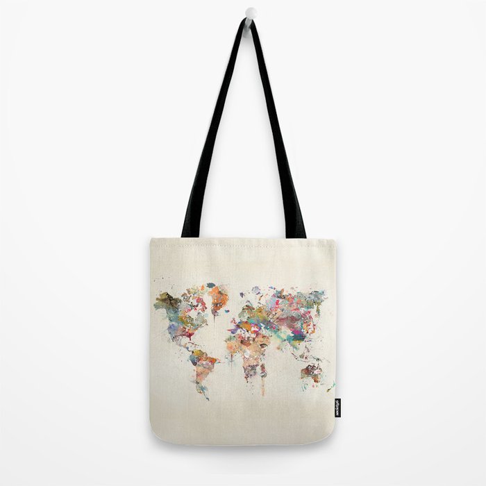 world map watercolor Tote Bag Gallery Image 2