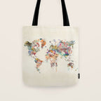 world map watercolor Tote Bag Gallery Image 1