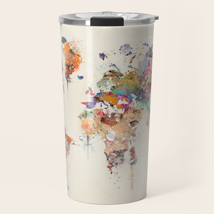 world map watercolor Travel Mug Gallery Image 1