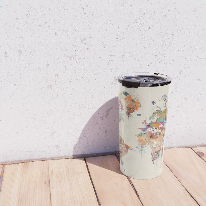 world map watercolor Travel Mug Gallery Image 4