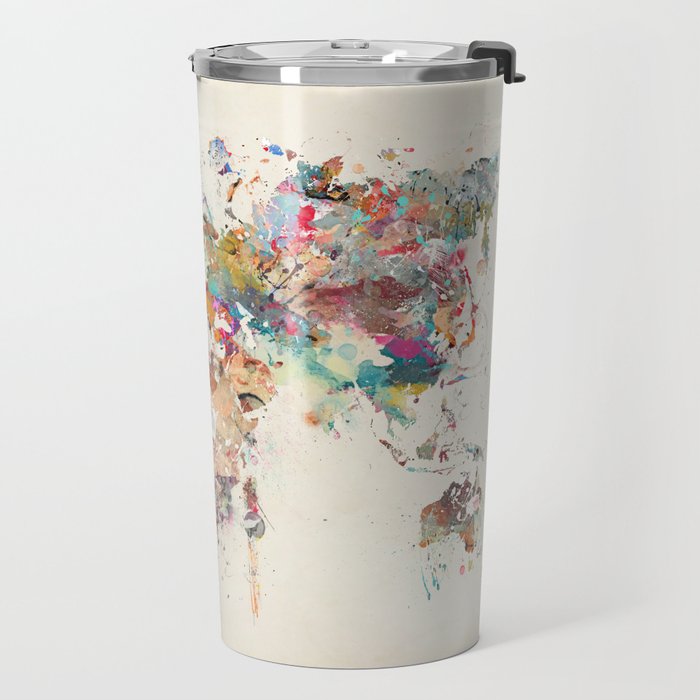 world map watercolor Travel Mug Gallery Image 2