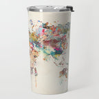 world map watercolor Travel Mug Gallery Image 2