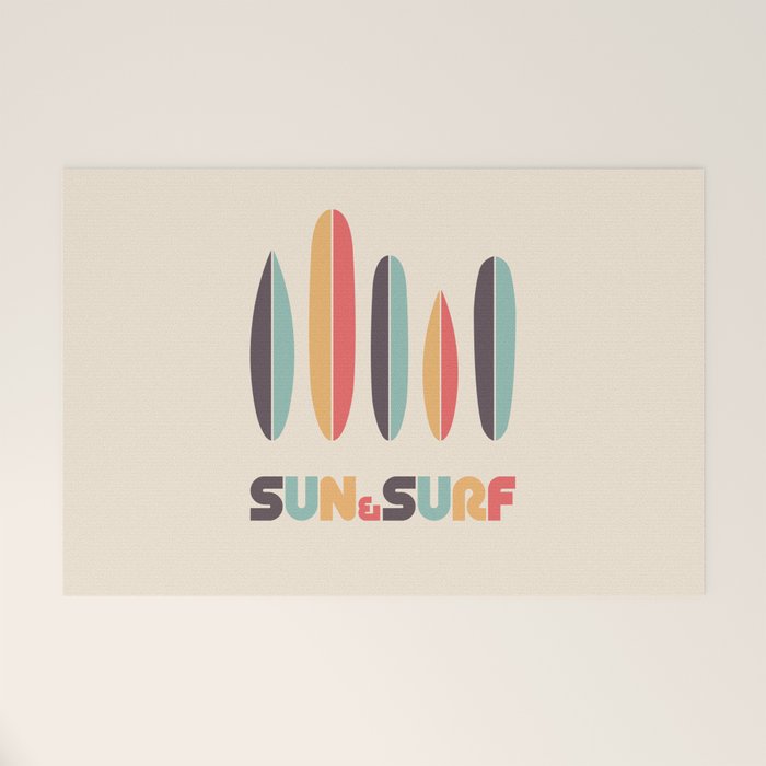 Sun & Surf Surfboards - Retro Rainbow Welcome Mat Gallery Image 1