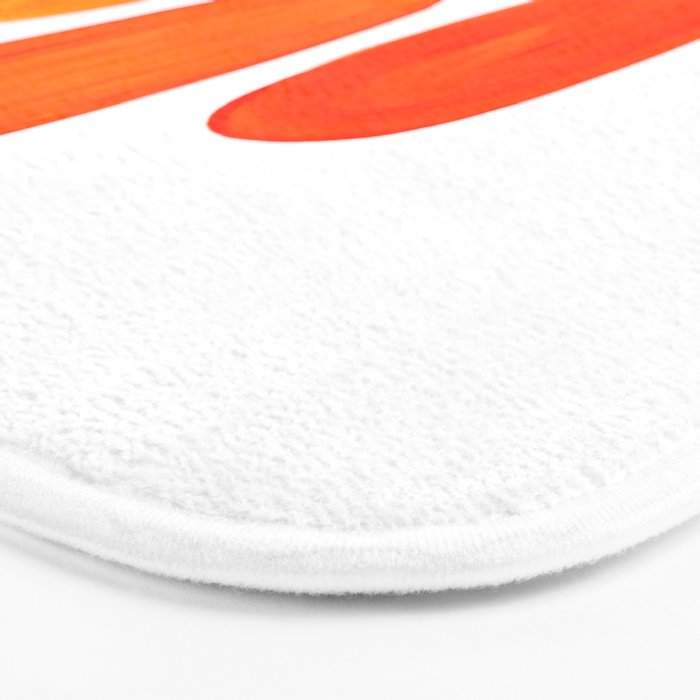 Mid Century Modern Colorful Minimal Pop Art Yellow Orange Ombre Rainbow Gradient Pebble Ovals Bath Mat Gallery Image 3