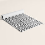 Rustic, Abstract Stripes Pattern, Black and White Yoga Mat Gallery Image 2