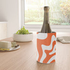 Liquid Swirl Retro Modern Abstract Pattern in Burnt Orange and White Wine Chiller Gallery Image 4