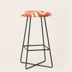Liquid Swirl Retro Modern Abstract Pattern in Burnt Orange and White Stool Gallery Image 1